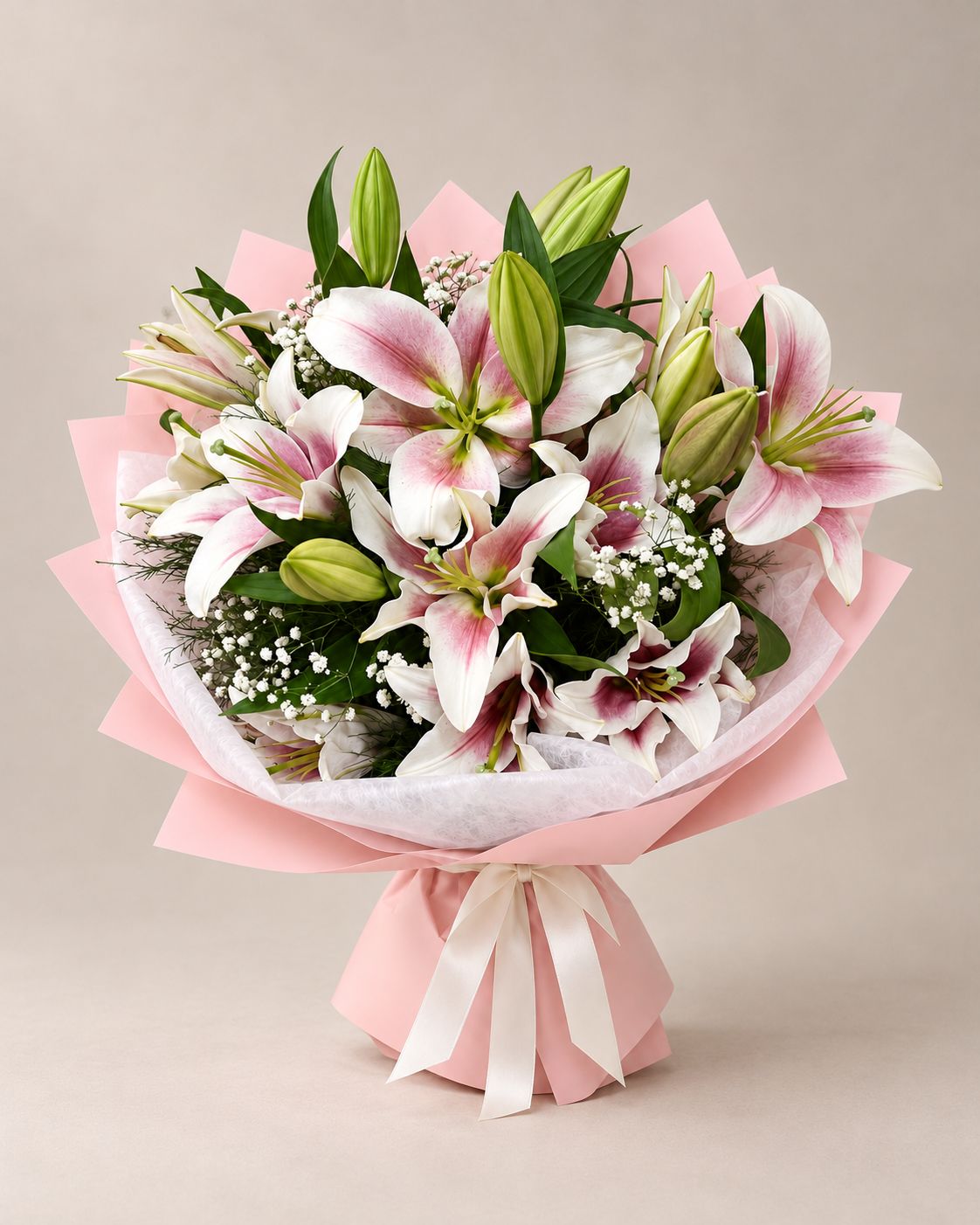 Pembe Lilyum Buketi